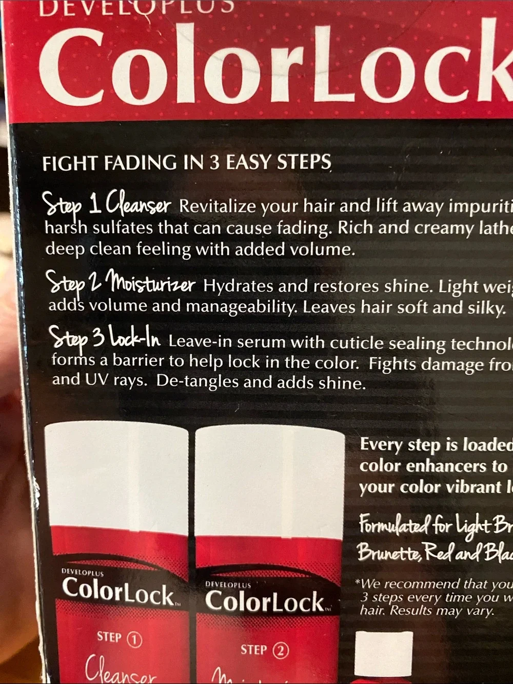 ColorLock Hair Color Maintenance Kit for Brown, Red, & Black NIB